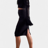 Elegáns Minerva Szett Csipkével és Magas Derékú Szoknyával