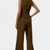 Heskia szett ujjatlan blézerrel és széles szárú nadrággal