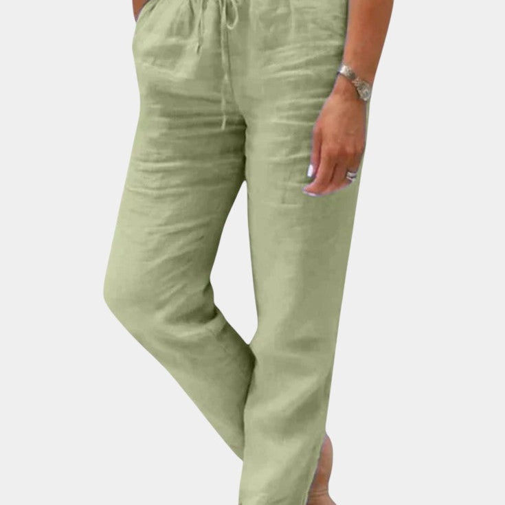 Lila Vászon Nadrág Enyhén Szűkített