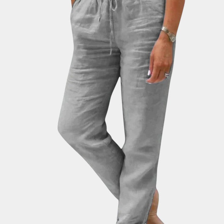 Lila Vászon Nadrág Enyhén Szűkített