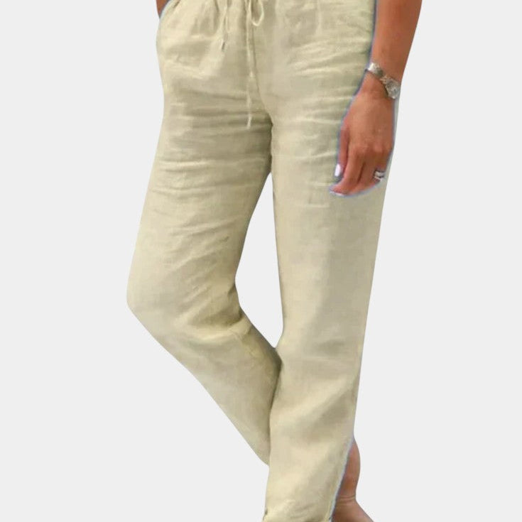 Lila Vászon Nadrág Enyhén Szűkített