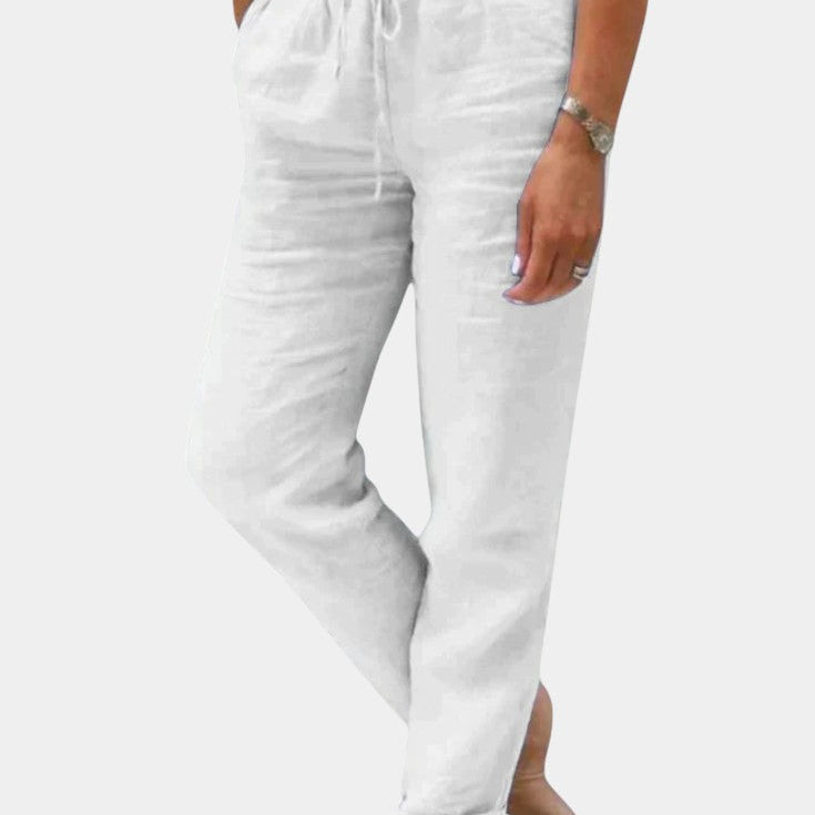 Lila Vászon Nadrág Enyhén Szűkített