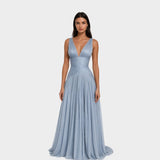 Térébenthine™ | Világoskék Hosszú Ruha