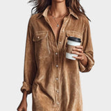 Maria™ | Barna bársonydressz