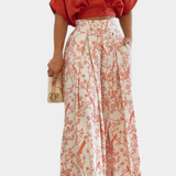 Olivia Boho szett V-nyakú és széles lábú