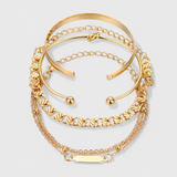 Fém lánc karkötő szett 4 darab