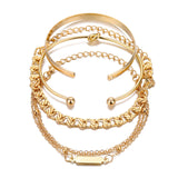 Fém lánc karkötő szett 4 darab