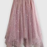 Csillogó Kolette szoknya, kivágott szegéllyel és magas derékkal