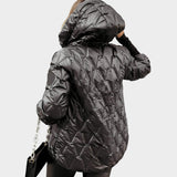 Christina™ | Kapucnis patchwork stílusú kabát