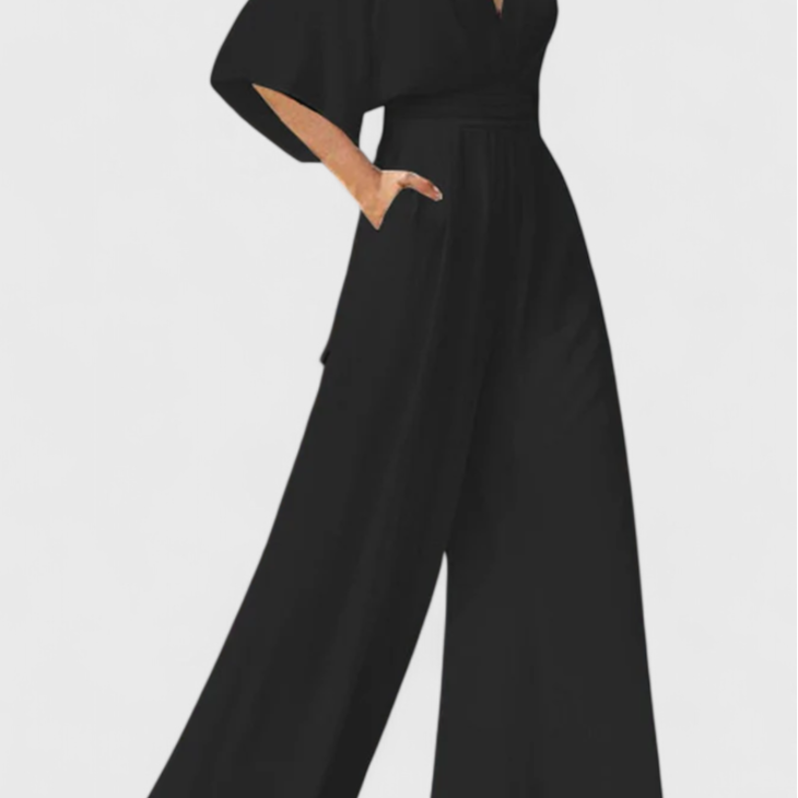 Isaura Mono Elegáns, Széles Nadrággal és V-kivágással