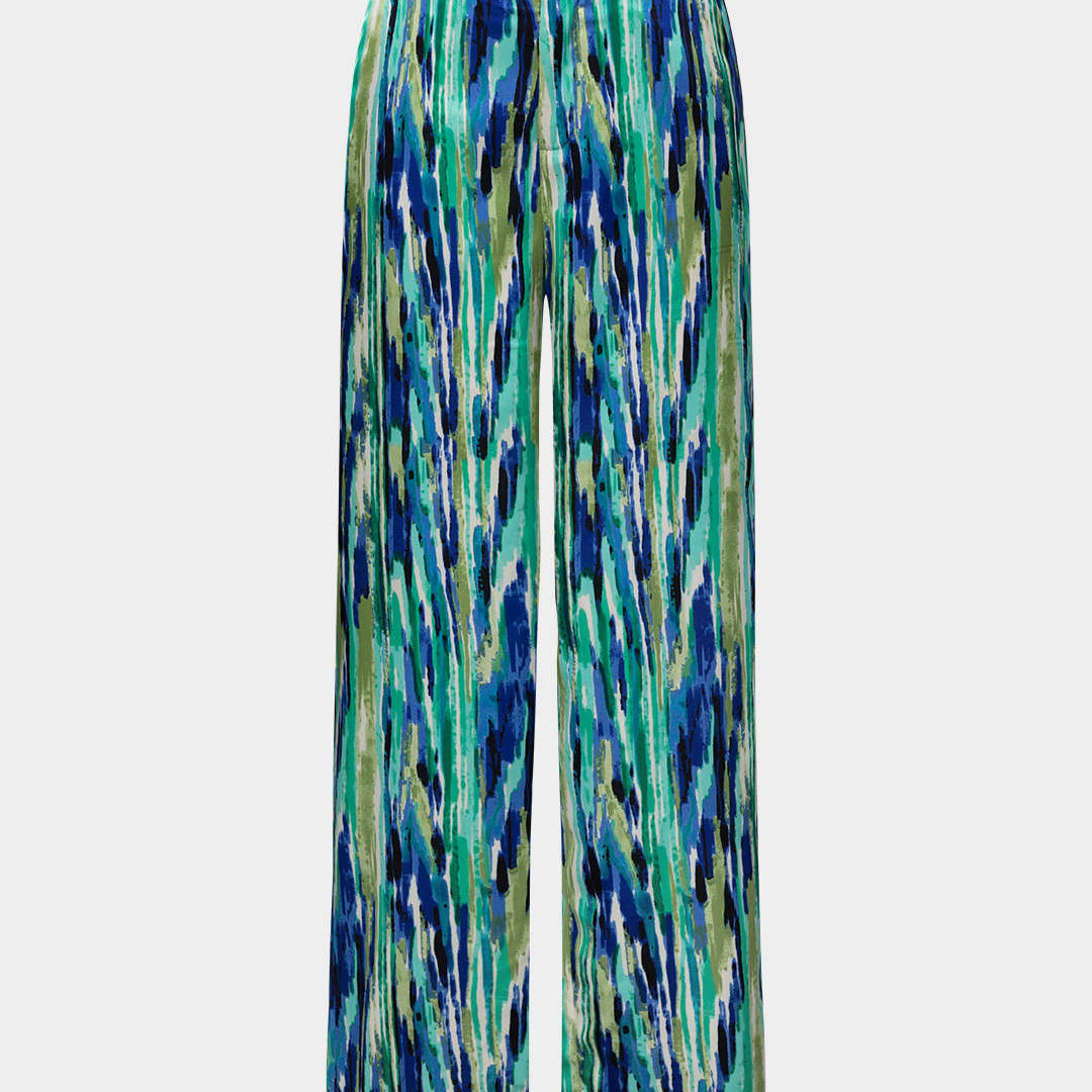 Magas Derékú Egyenes Nadrág Márvány Mintával