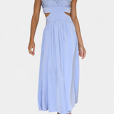 Minimalista Jocelyn Garais szett magas nyakkal és oldalsó nyitásokkal