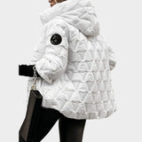 Christina™ | Kapucnis patchwork stílusú kabát