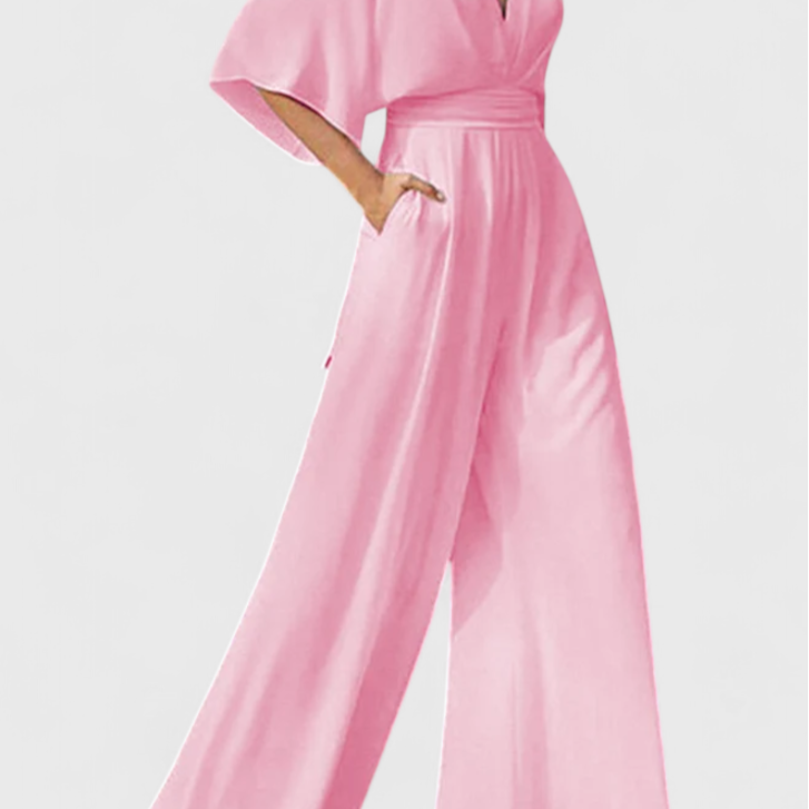 Isaura Mono Elegáns, Széles Nadrággal és V-kivágással