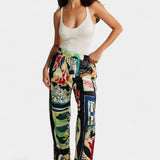 Magas Derékú Arce Nadrág Virágmintával