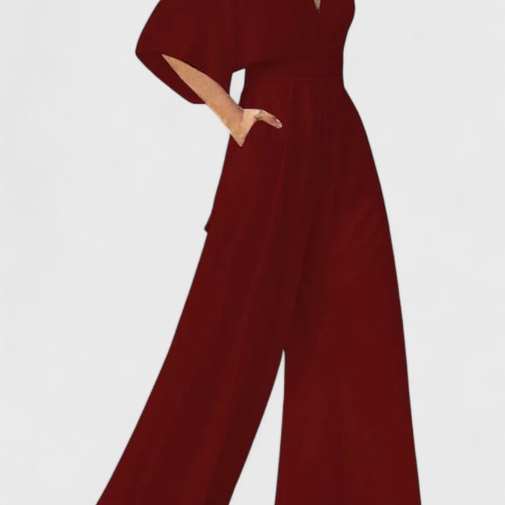 Isaura Mono Elegáns, Széles Nadrággal és V-kivágással