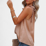 Adela | Ujjatlan leopárdmintás magas nyakú blúz masnival