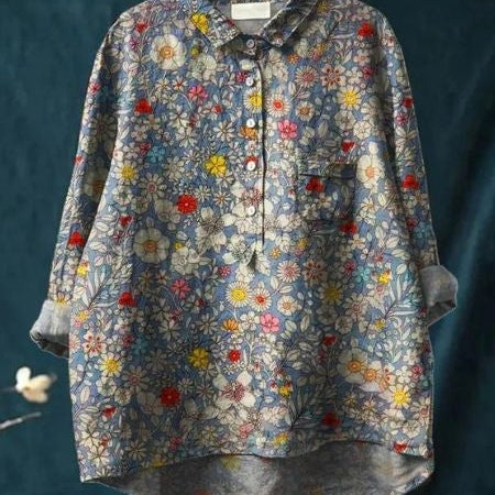 Lila | Elegáns virágmintás blúz