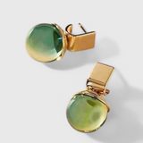 Zöld Kristály Vintage Fülbevalók Aranyban