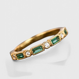 Vintage Gyűrű Zöld Zirkónnal