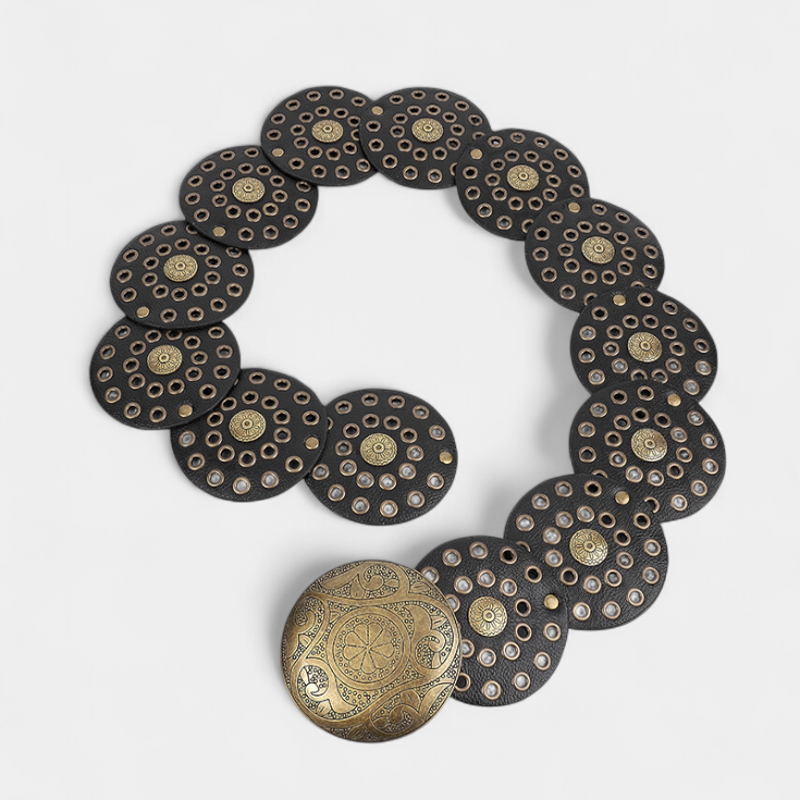 Vintage Alicia öv dekoratív kerek csattal