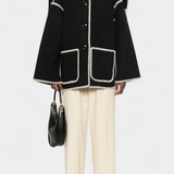 Pauline | Beépített Fröcskölt Sálas Gyapjú Kabát