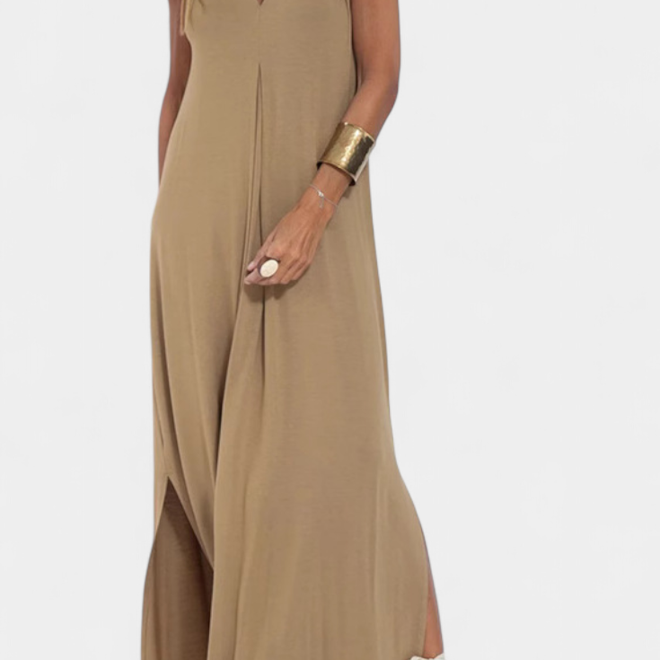 Maxi Ruha Felisa Ujj Nélkül Egyszínű és Elegáns Siluettával
