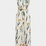 Slara Mono Nyári Ruha V-kivágással és Állítható Derékkal