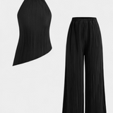 Pilarica Plisszelt Készlet Aszimmetrikus Top-pal és Laza Nadrággal