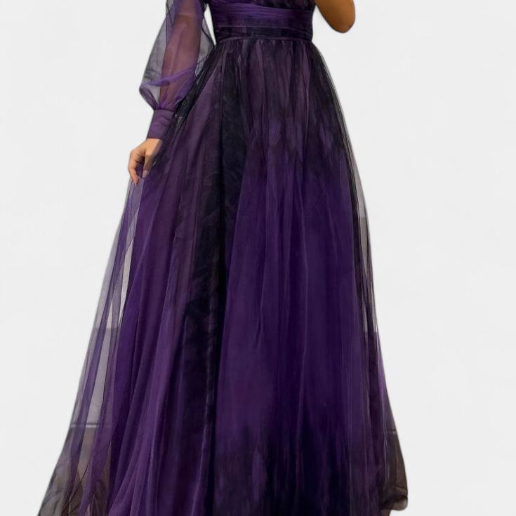 Becca Maxi Chiffon Ruha Egy Vállal és Voluminos Virággal