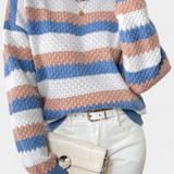 Kristen | Oversized pulóver kerek nyakkal csíkos