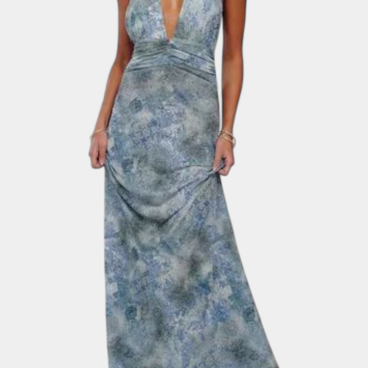 Maxi Melodija Ruha Pöttyös és Halter Dekoltázzsal