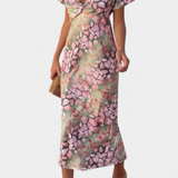 Triana Absztrakt Mintás és V-kivágású Ruha