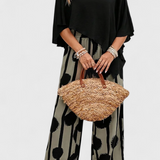 Aszimmetrikus Aleida Szett Top és Mintás Nadrággal