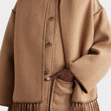 Pauline | Beépített Fröcskölt Sálas Gyapjú Kabát
