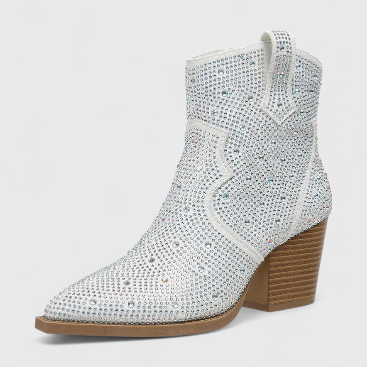 Berenice elegáns csizmák patchwork mintával és oldalsó cipzárral