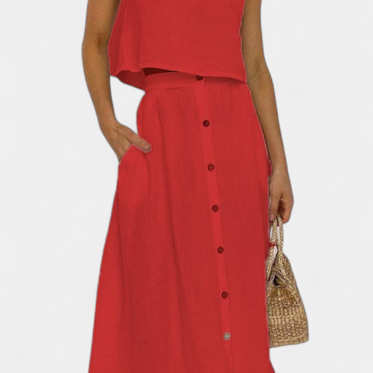 Naha Pamut Szett Elülső Gombokkal és Cipzárral