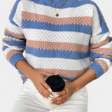 Kristen | Oversized pulóver kerek nyakkal csíkos