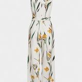 Slara Mono Nyári Ruha V-kivágással és Állítható Derékkal