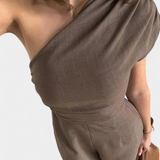 Magnólia Mono Elegante Egy Vállra Ráncolt