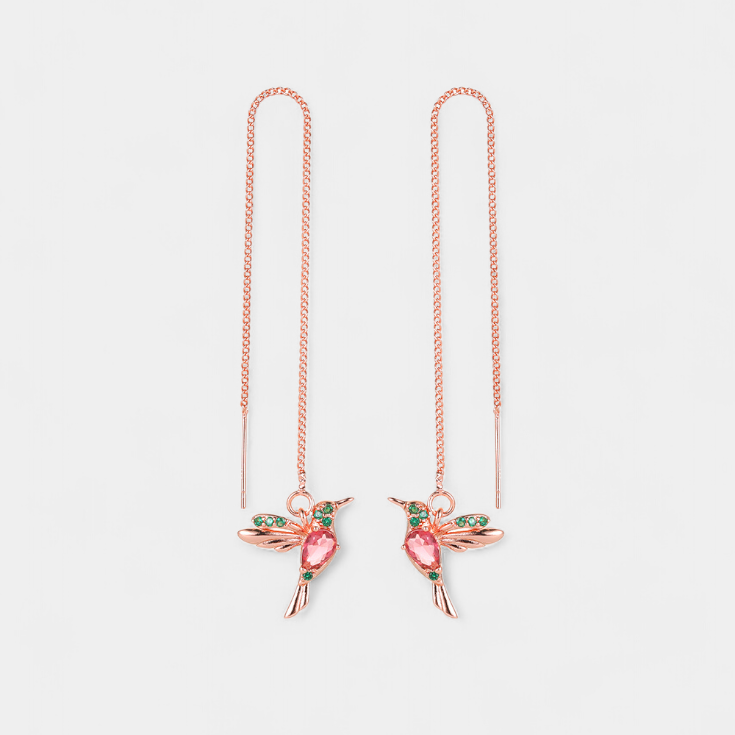 Zirkón keverékből készült madaras fülbevalók