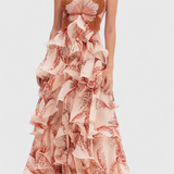 Juliette ruha fodrokkal és drágakő formájú nyakkivágással