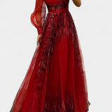 Becca Maxi Chiffon Ruha Egy Vállal és Voluminos Virággal