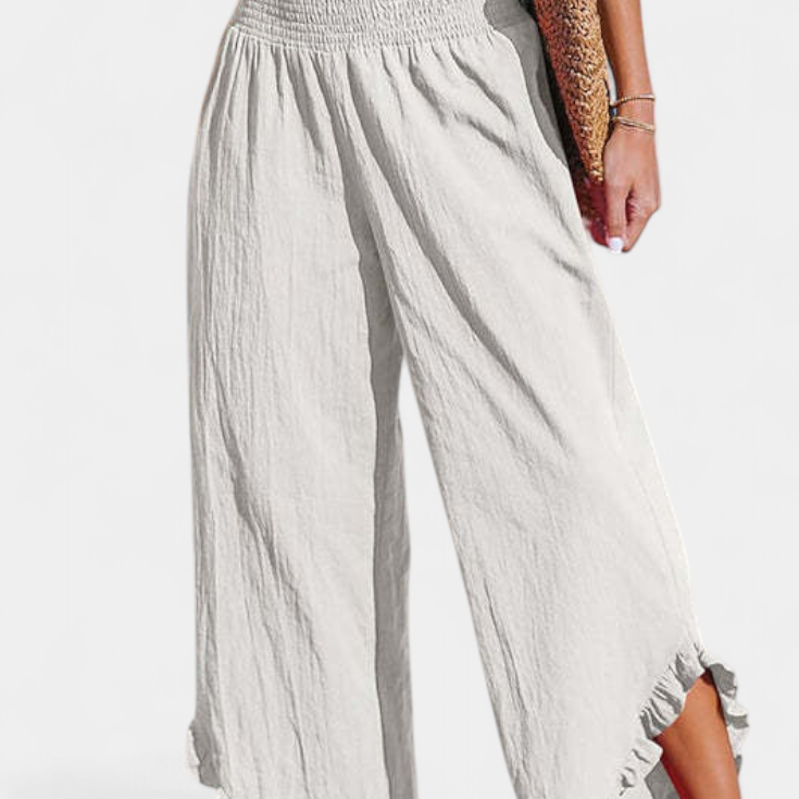 Justina Palazzo Nadrág fodrokkal és magas derékkal