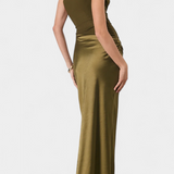 Egyvállas Velúr Hosszú Ruha