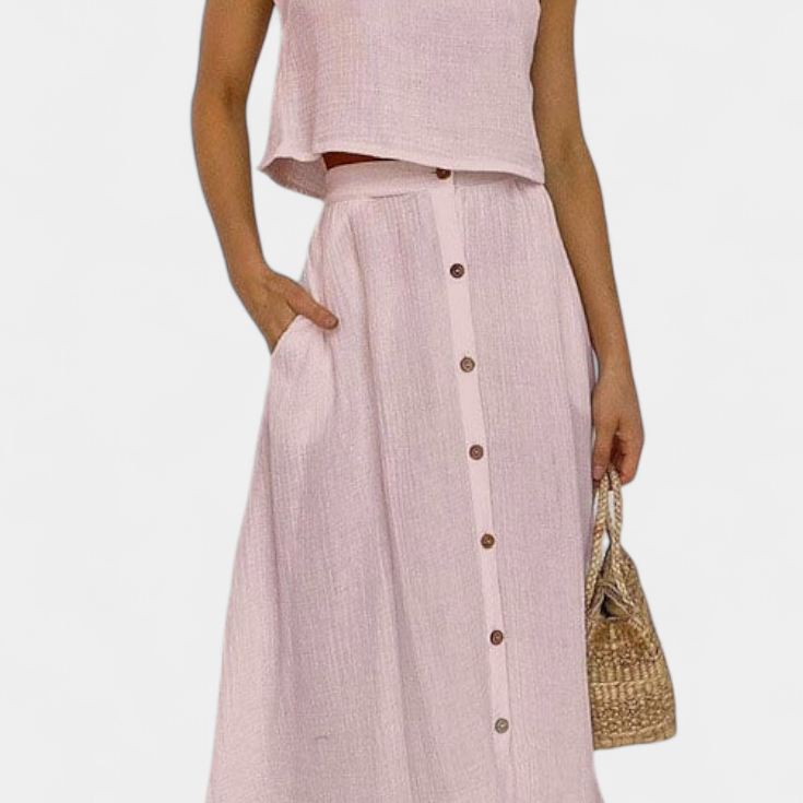 Naha Pamut Szett Elülső Gombokkal és Cipzárral