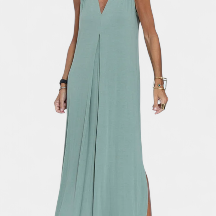 Maxi Ruha Felisa Ujj Nélkül Egyszínű és Elegáns Siluettával