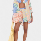 Lumina Tropu szett szabad stílusú inggel és magas derekú rövidnadrággal