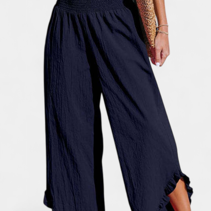 Justina Palazzo Nadrág fodrokkal és magas derékkal