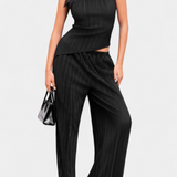 Pilarica Plisszelt Készlet Aszimmetrikus Top-pal és Laza Nadrággal